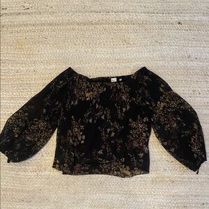 Wilfred Black and Gold Floral Blouse